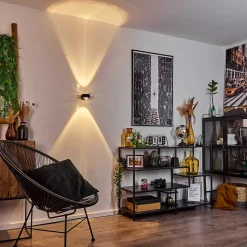 Applique Murale Sapri Noir, 1 Lumiere