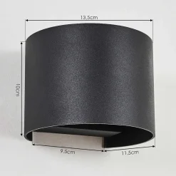 Applique Murale Strandaa Led Noir, 2 Lumieres