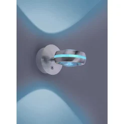 Applique Murale Trio Leuchten Vista Led Nickel Mat, 2 Lumieres, Telecommandes, Changeur De Couleurs