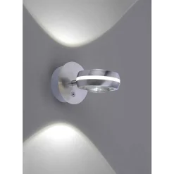 Applique Murale Trio Leuchten Vista Led Nickel Mat, 2 Lumieres, Telecommandes, Changeur De Couleurs