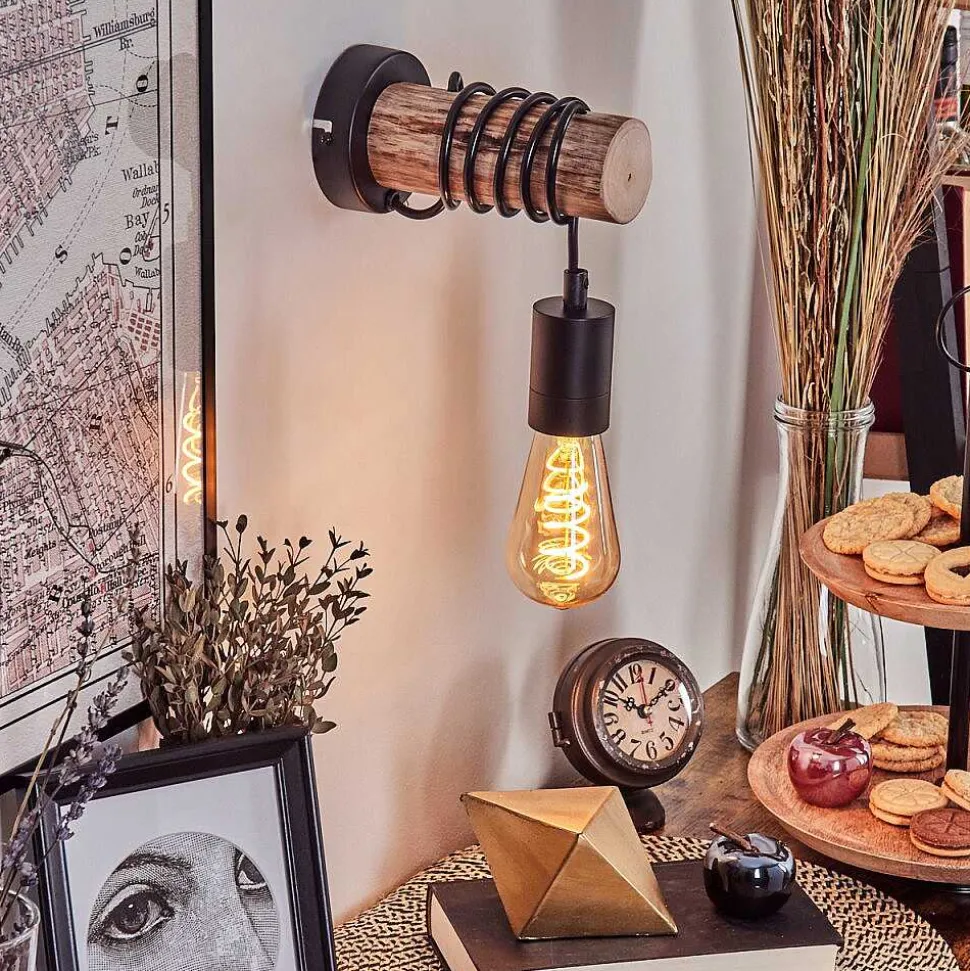 Applique Murale Yaak Ecru, Noir, 1 Lumiere