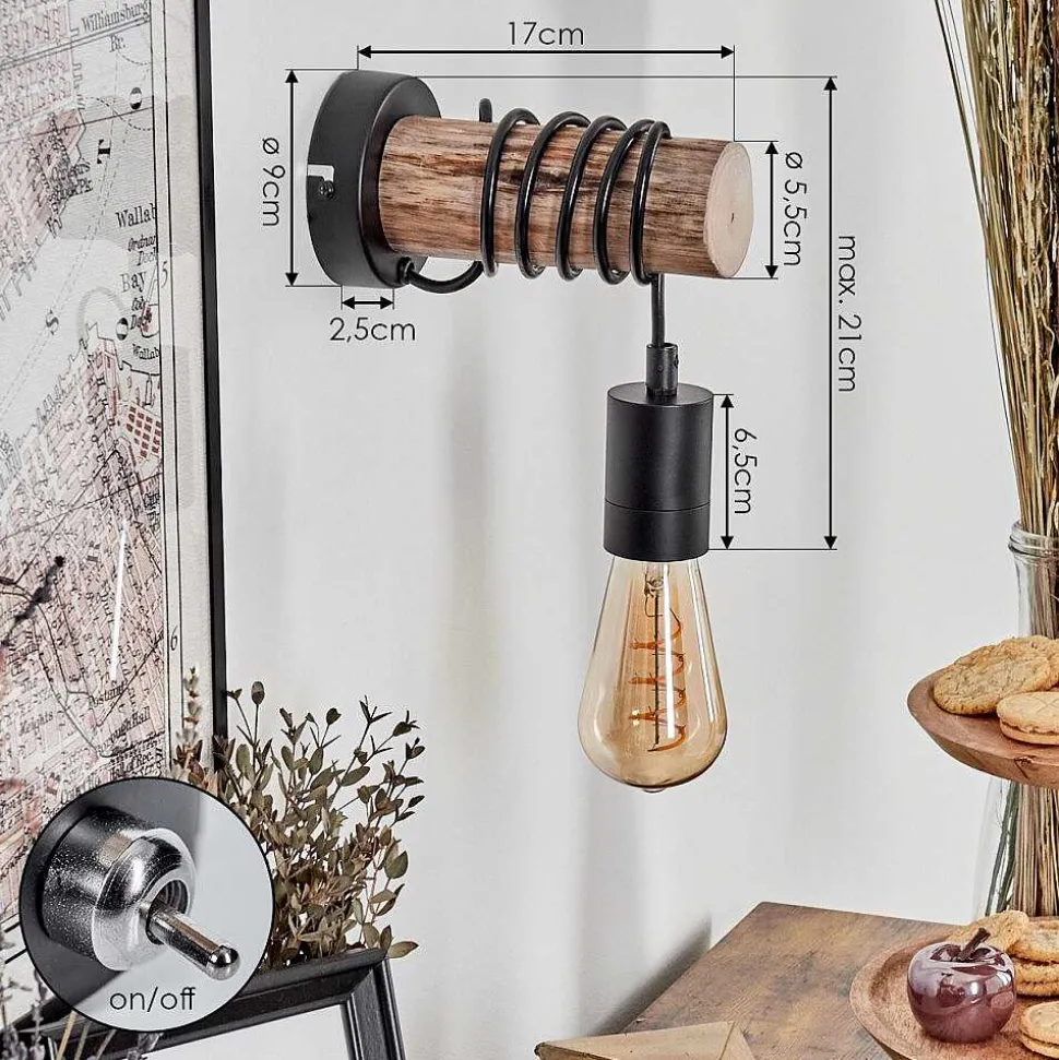 Applique Murale Yaak Ecru, Noir, 1 Lumiere