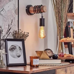 Applique Murale Yaak Ecru, Noir, 1 Lumiere