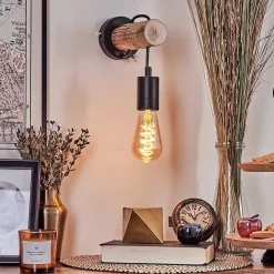 Applique Murale Yaak Ecru, Noir, 1 Lumiere