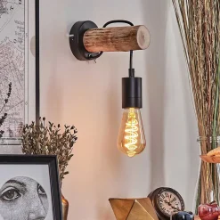 Applique Murale Yaak Ecru, Noir, 1 Lumiere