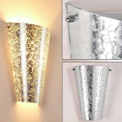 Applique Murale Zera Argente, 1 Lumiere