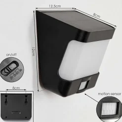 Applique Solaire Colchagua Led Noir, Blanc, 1 Lumiere, Detecteur De Mouvement