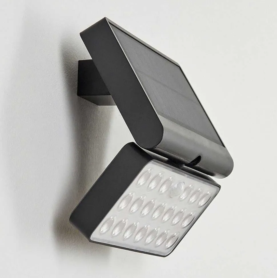 Applique Solaire Estampes Led Anthracite, 1 Lumiere, Detecteur De Mouvement