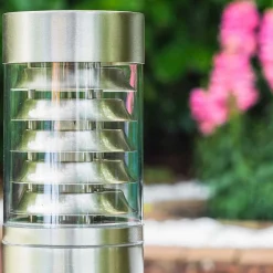 Borne D'Éclairage Dakar Acier Inoxydable, 1 Lumiere, Detecteur De Mouvement