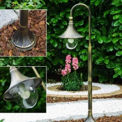 Borne D'Éclairage Elgin Noir Dore, 1 Lumiere