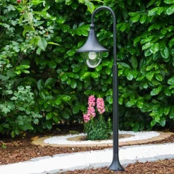 Borne D'Éclairage Elgin Noir, 1 Lumiere