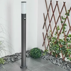 Borne Lumineuse Caserta Anthracite, 1 Lumiere, Detecteur De Mouvement