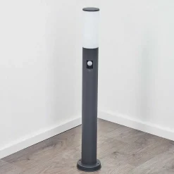 Borne Lumineuse Caserta Anthracite, 1 Lumiere, Detecteur De Mouvement