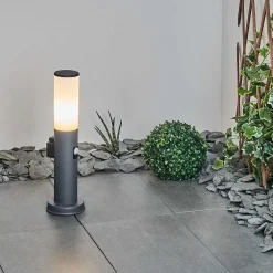 Borne Lumineuse Caserta Anthracite, 1 Lumiere, Detecteur De Mouvement