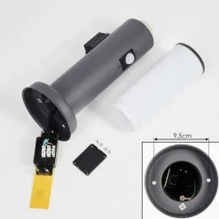 Borne Lumineuse Caserta Anthracite, 1 Lumiere, Detecteur De Mouvement