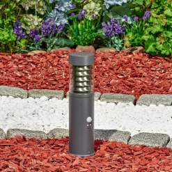 Borne Lumineuse Dakar Anthracite, 1 Lumiere, Detecteur De Mouvement