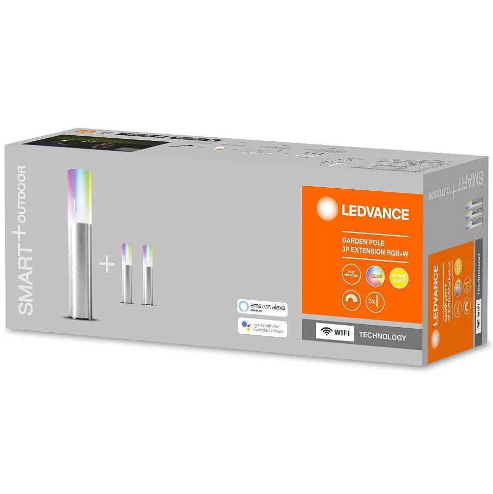 Borne Lumineuse Ledvance Garden Pole Acier Inoxydable, 1 Lumiere, Changeur De Couleurs