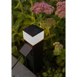 Borne Lumineuse Lutec Mains Led Noir, 1 Lumiere