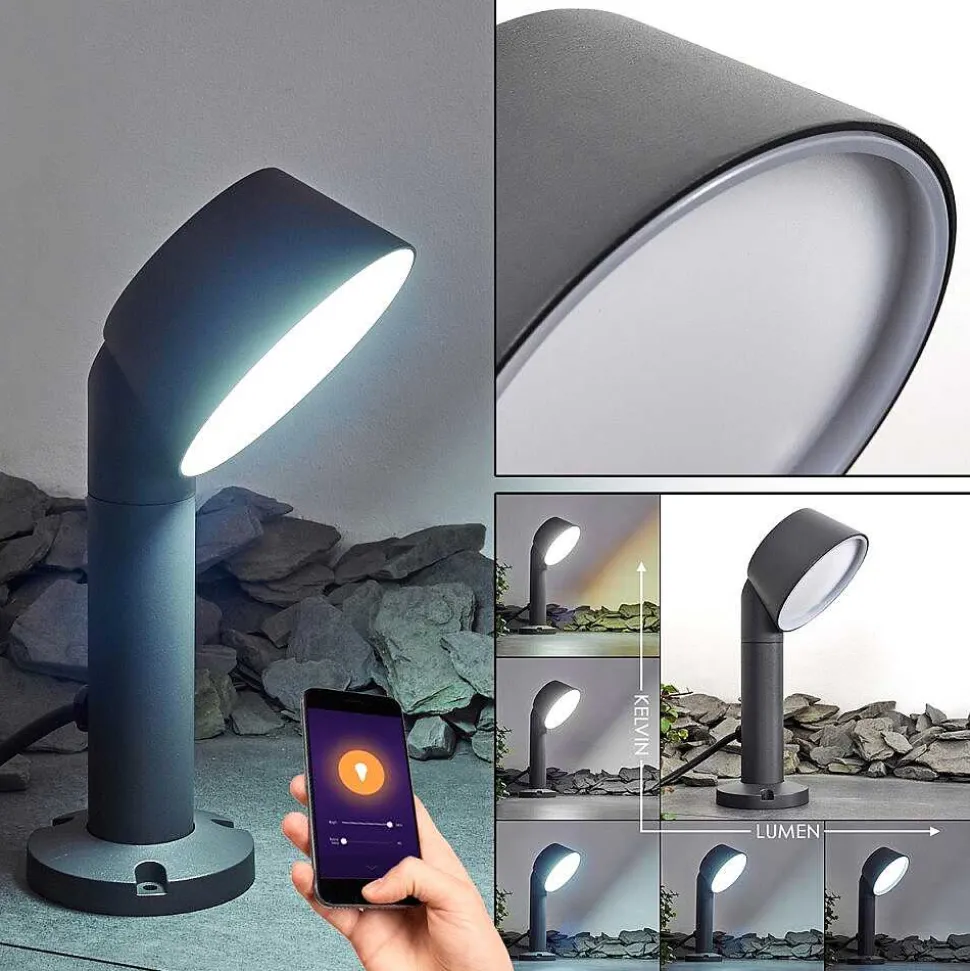 Borne Lumineuse Moroni Led Anthracite, 1 Lumiere