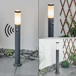 Borne Lumineuse Sessa Anthracite, 1 Lumiere, Detecteur De Mouvement