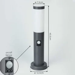 Borne Lumineuse Sessa Anthracite, 1 Lumiere, Detecteur De Mouvement