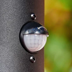 Borne Lumineuse Sumalao Noir, 1 Lumiere, Detecteur De Mouvement