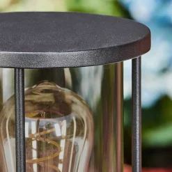 Borne Lumineuse Sumalao Noir, 1 Lumiere, Detecteur De Mouvement