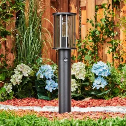 Borne Lumineuse Sumalao Noir, 1 Lumiere, Detecteur De Mouvement