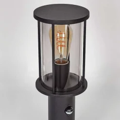 Borne Lumineuse Sumalao Noir, 1 Lumiere, Detecteur De Mouvement