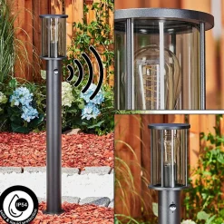 Borne Lumineuse Sumalao Noir, 1 Lumiere, Detecteur De Mouvement