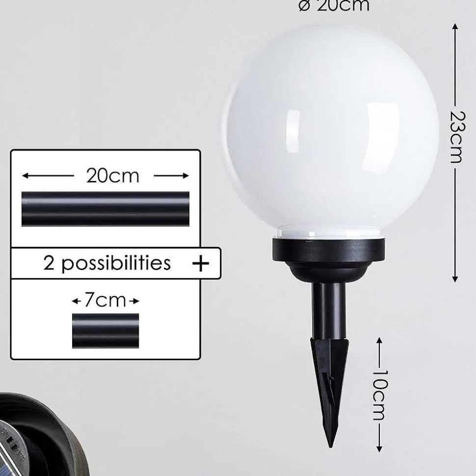 Boule Lumineuse Campinas Led Noir, Blanc, 1 Lumiere