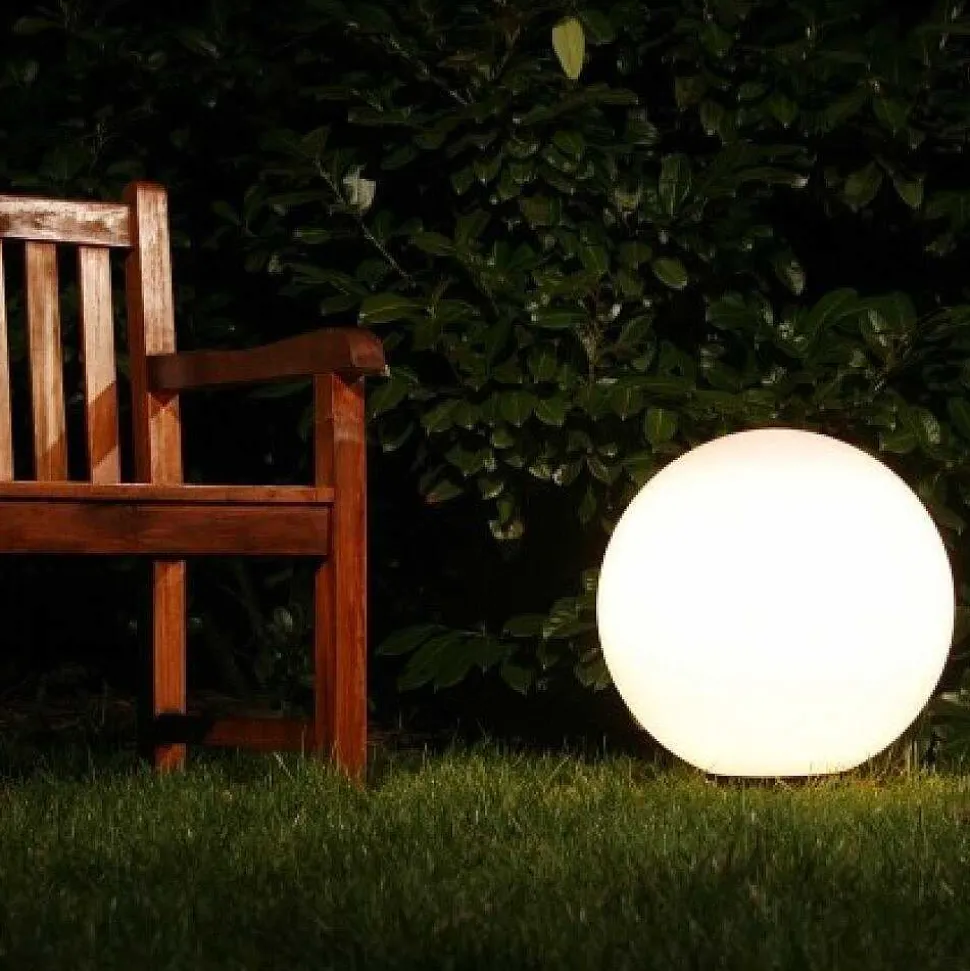 Boule Lumineuse De Jardin 40 Cm Blanc, 1 Lumiere