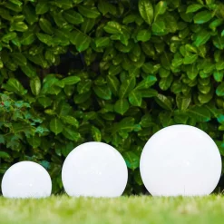 Boule Lumineuse Solar Led Acier Inoxydable, 2 Lumieres