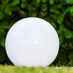 Boule Lumineuse Solar Led Acier Inoxydable, 2 Lumieres