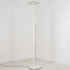 Lampadaire A Vasque Janze Led Blanc, 2 Lumieres