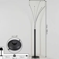 Lampadaire Bakersfield Led Noir, Blanc, 1 Lumiere