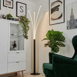 Lampadaire Bakersfield Led Noir, Blanc, 1 Lumiere