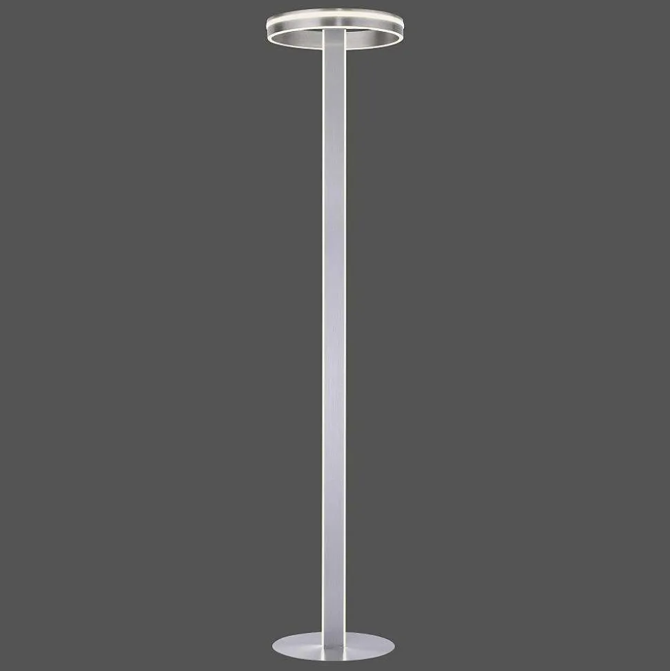 Lampadaire Paul-Neuhaus Q-Vito Led Acier Brosse, 3 Lumieres, Telecommandes