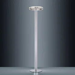 Lampadaire Paul-Neuhaus Q-Vito Led Acier Brosse, 3 Lumieres, Telecommandes