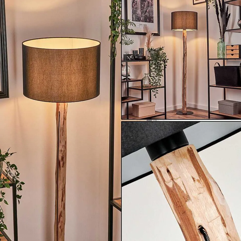 Lampadaire Saladillo Ecru, Noir, 1 Lumiere