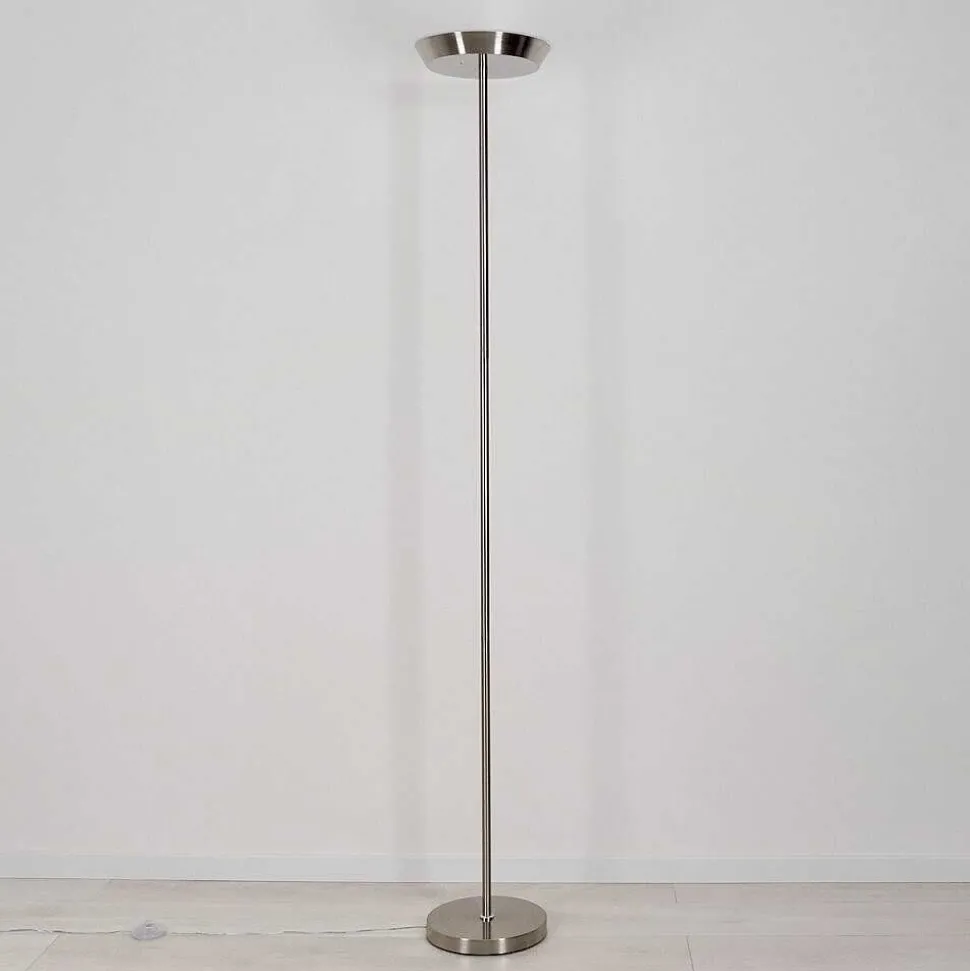 Lampadaire Theron Led Nickel Mat, 1 Lumiere, Telecommandes