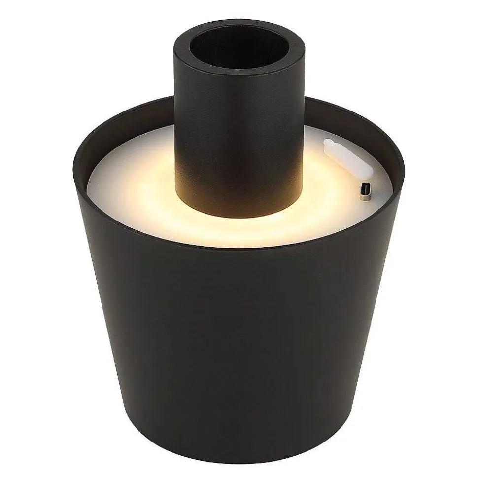 Lampe A Poser Globo Vannie Led Noir, Blanc, 1 Lumiere