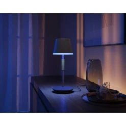 Lampe A Poser Philips Hue Go Led Gris, Noir, 1 Lumiere, Changeur De Couleurs