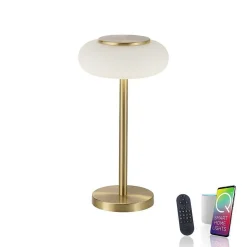 Lampe De Table Paul Neuhaus Q-Etienne Led Laiton, 1 Lumiere, Telecommandes