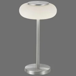 Lampe De Table Paul Neuhaus Q-Etienne Led Acier Brosse, 1 Lumiere, Telecommandes