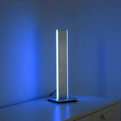 Lampe De Table Paul-Neuhaus Q-Adriana Led Aluminium, 2 Lumieres, Telecommandes