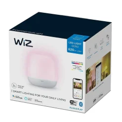 Lampe De Table Philips Wiz Hero Led Blanc, 1 Lumiere, Telecommandes, Changeur De Couleurs