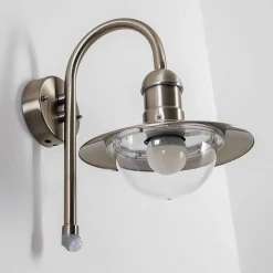 Lampe Murale D'Exterieur Elima Acier Inoxydable, 1 Lumiere, Detecteur De Mouvement