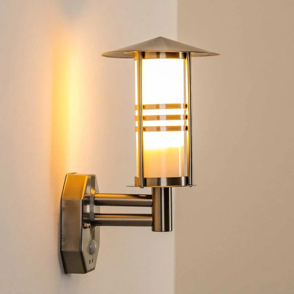 Lampe Murale D'Exterieur Forli Acier Inoxydable, 1 Lumiere, Detecteur De Mouvement