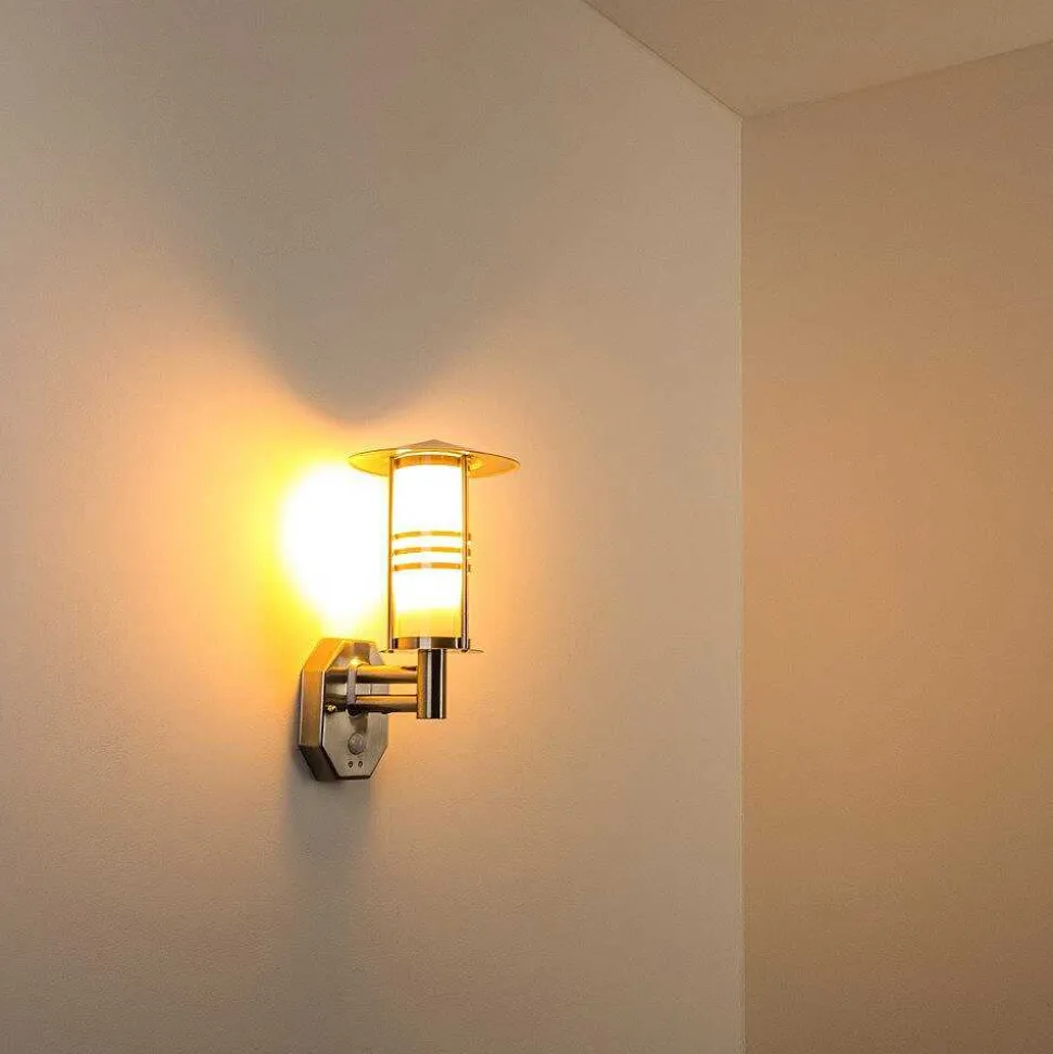 Lampe Murale D'Exterieur Forli Acier Inoxydable, 1 Lumiere, Detecteur De Mouvement